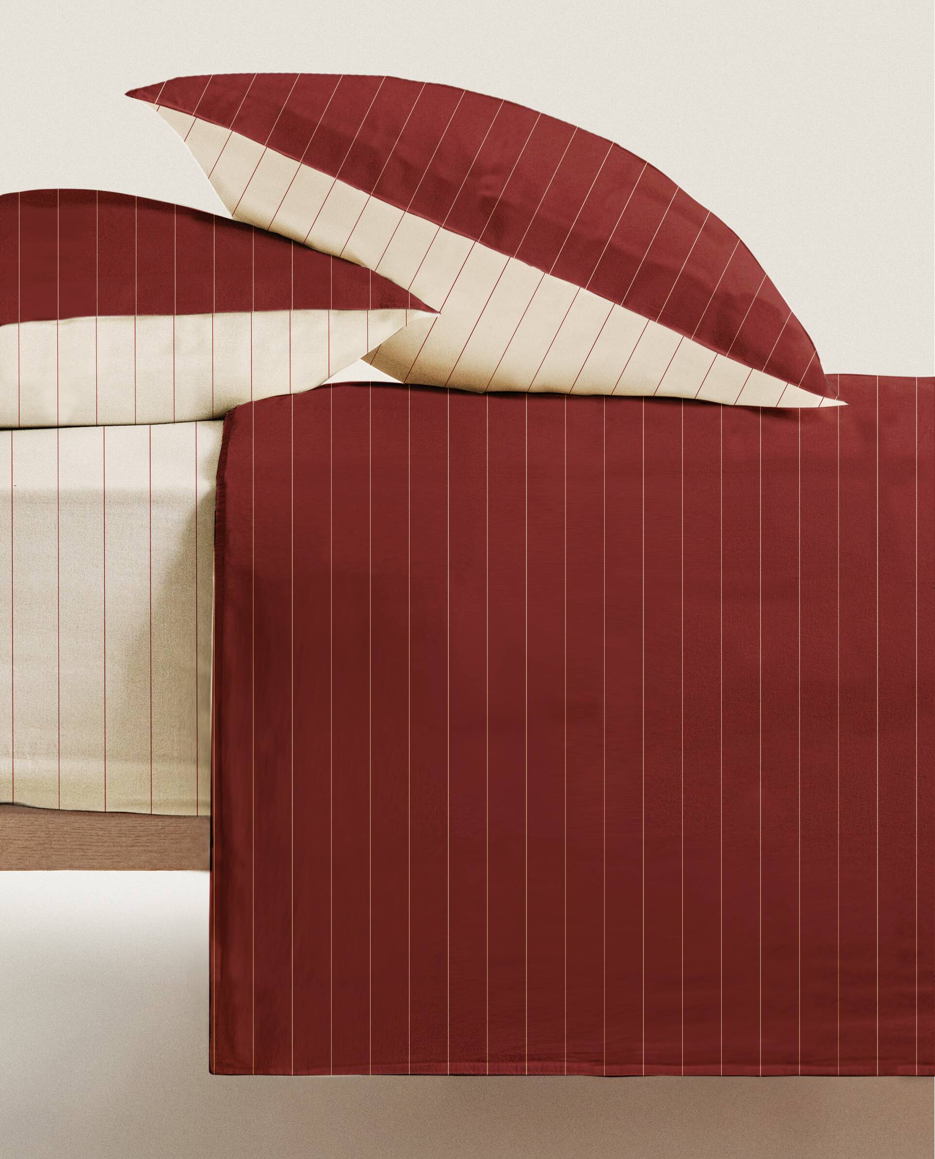 Completo Lenzuola Listra Bordeaux Singolo