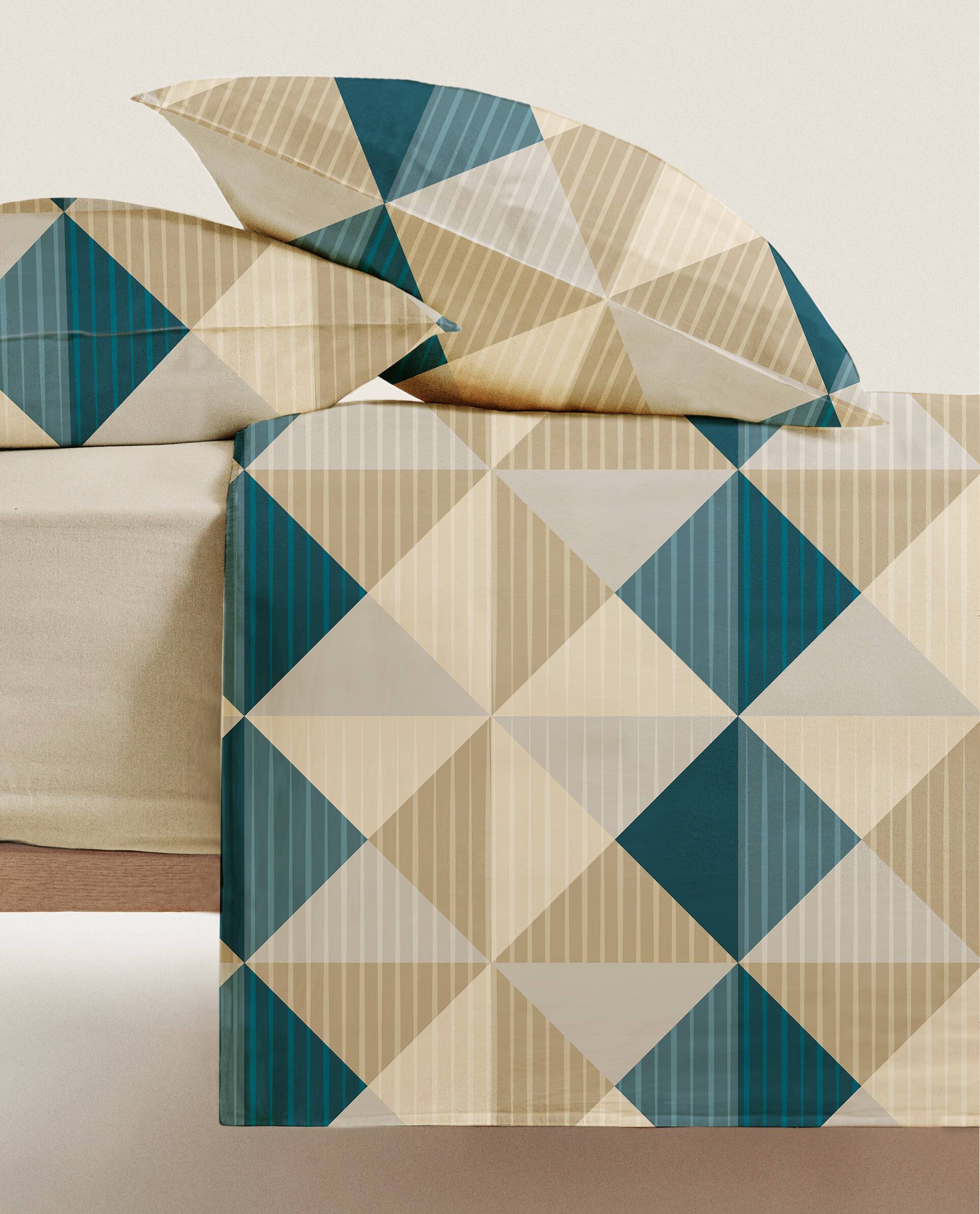 Completo Lenzuola Percallino stampato Aspen Blu Singolo