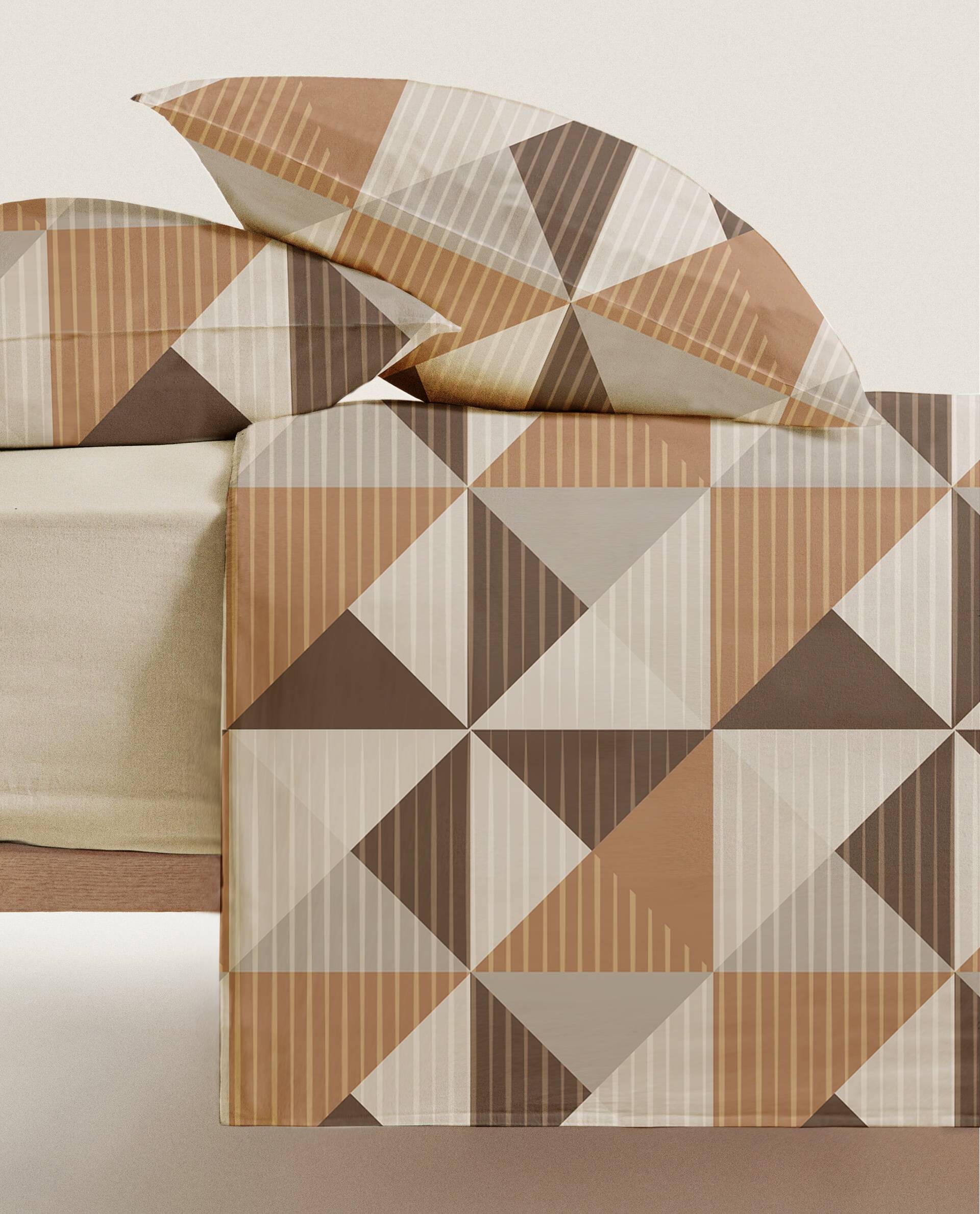 Completo Lenzuola Percallino stampato Aspen Terra Piazza e mezzo