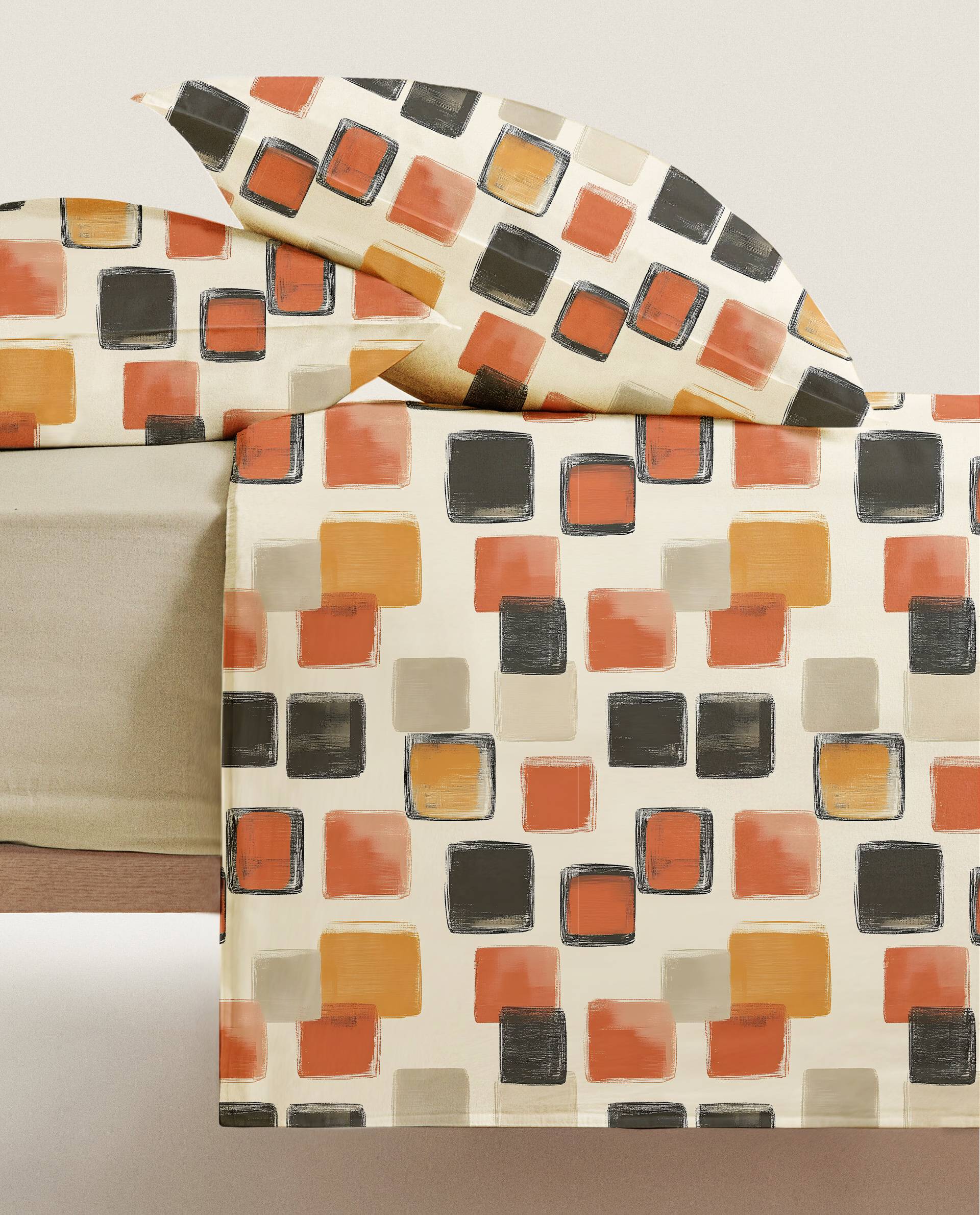 Completo Lenzuola Percallino stampato Adalin Rosso Singolo