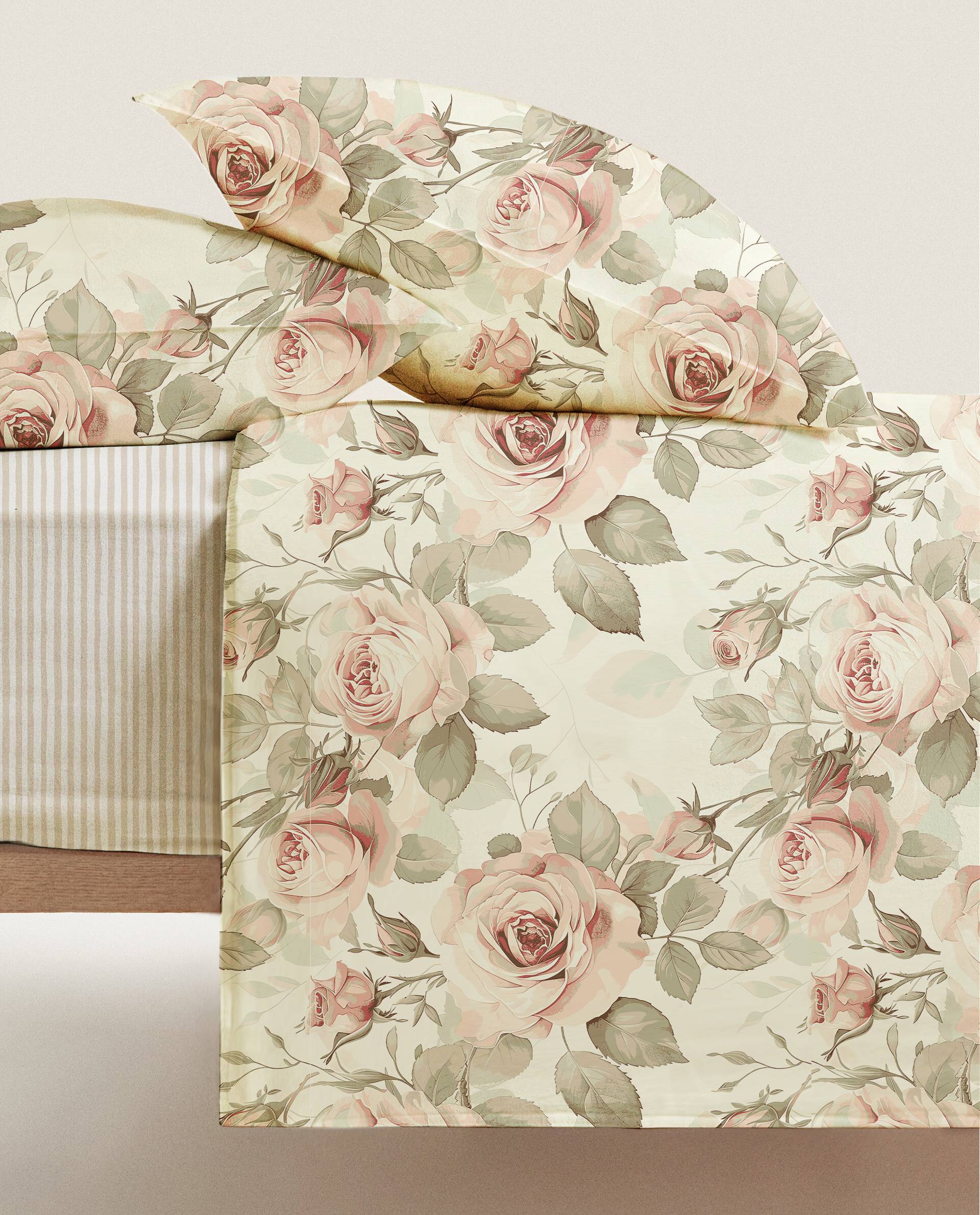 Completo Lenzuola Percallino stampato Bloom Singolo