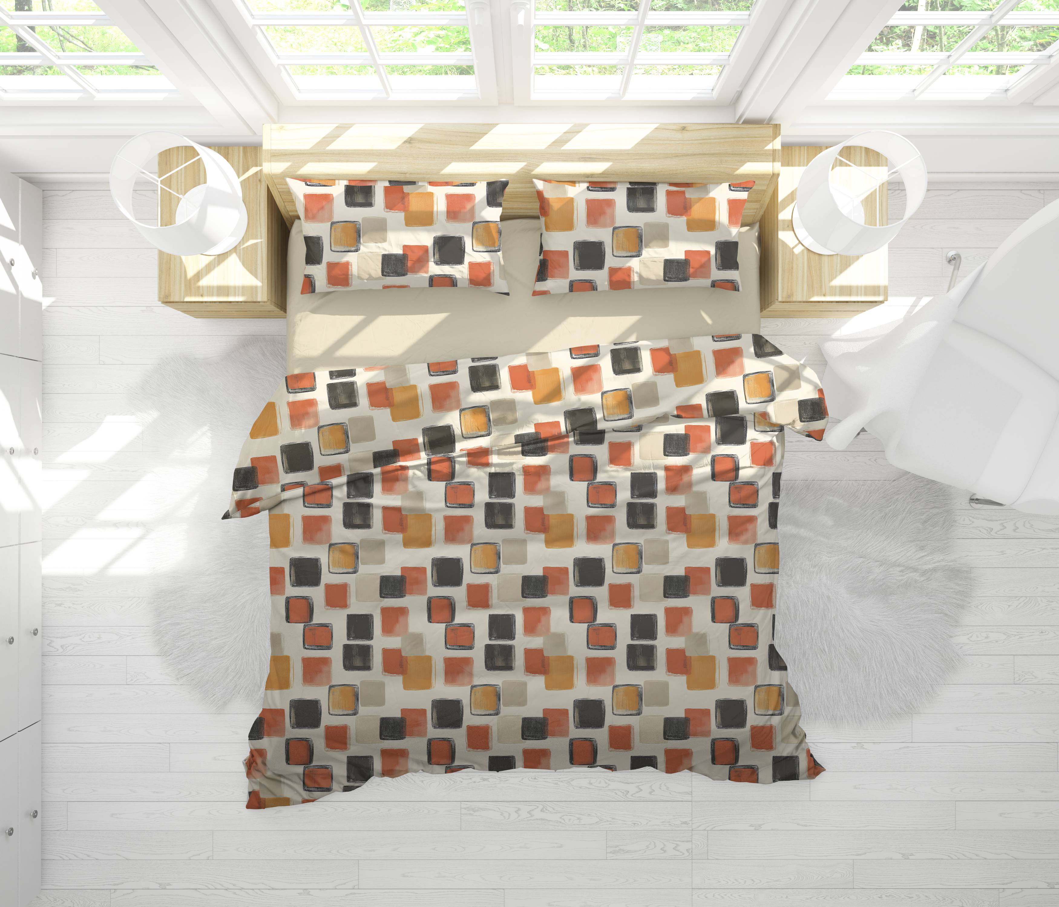 Parure copripiumino Percallino Adalin Rosso matrimoniale