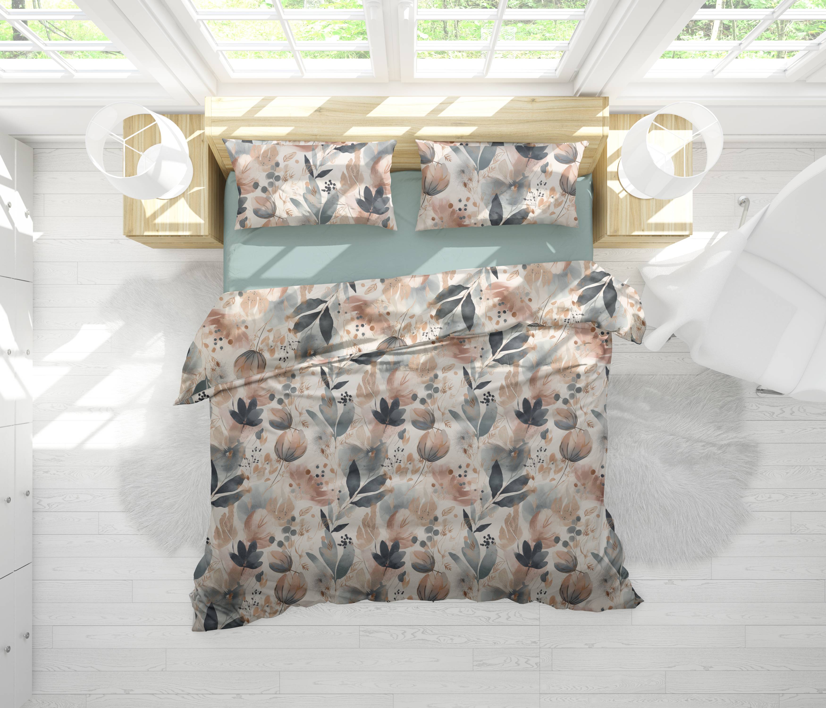 Parure copripiumino Percallino Delly piazza e mezzo