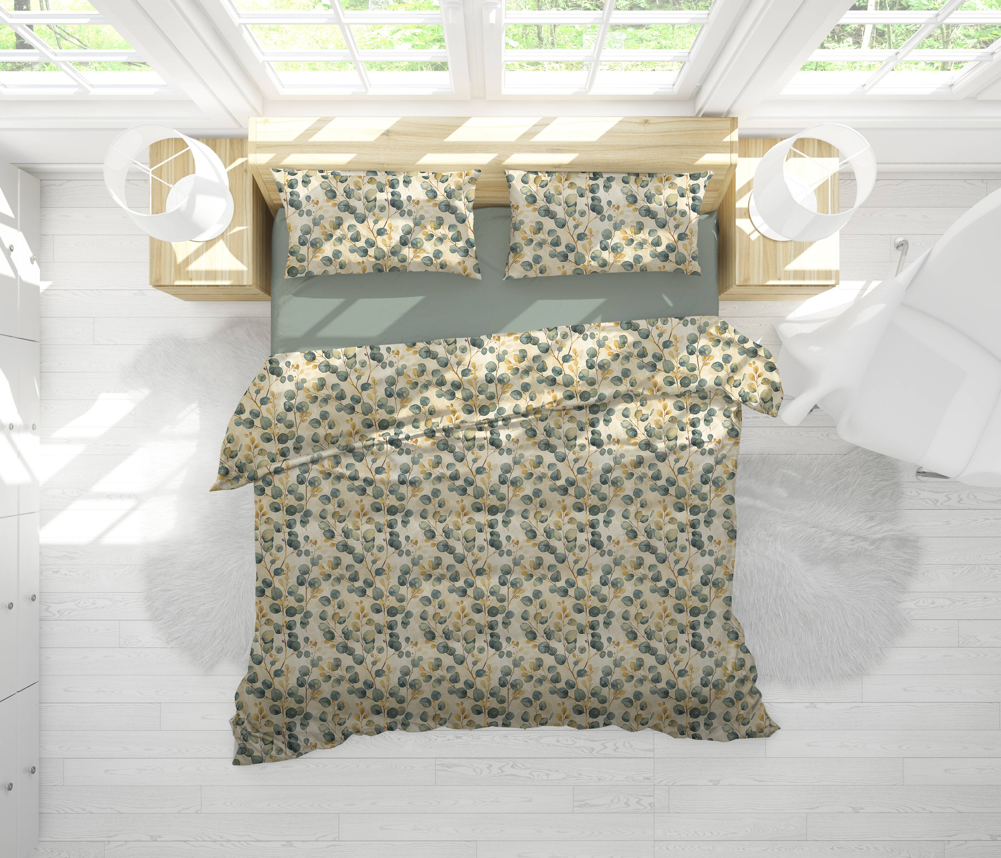 Parure copripiumino Percallino Odil piazza e mezzo