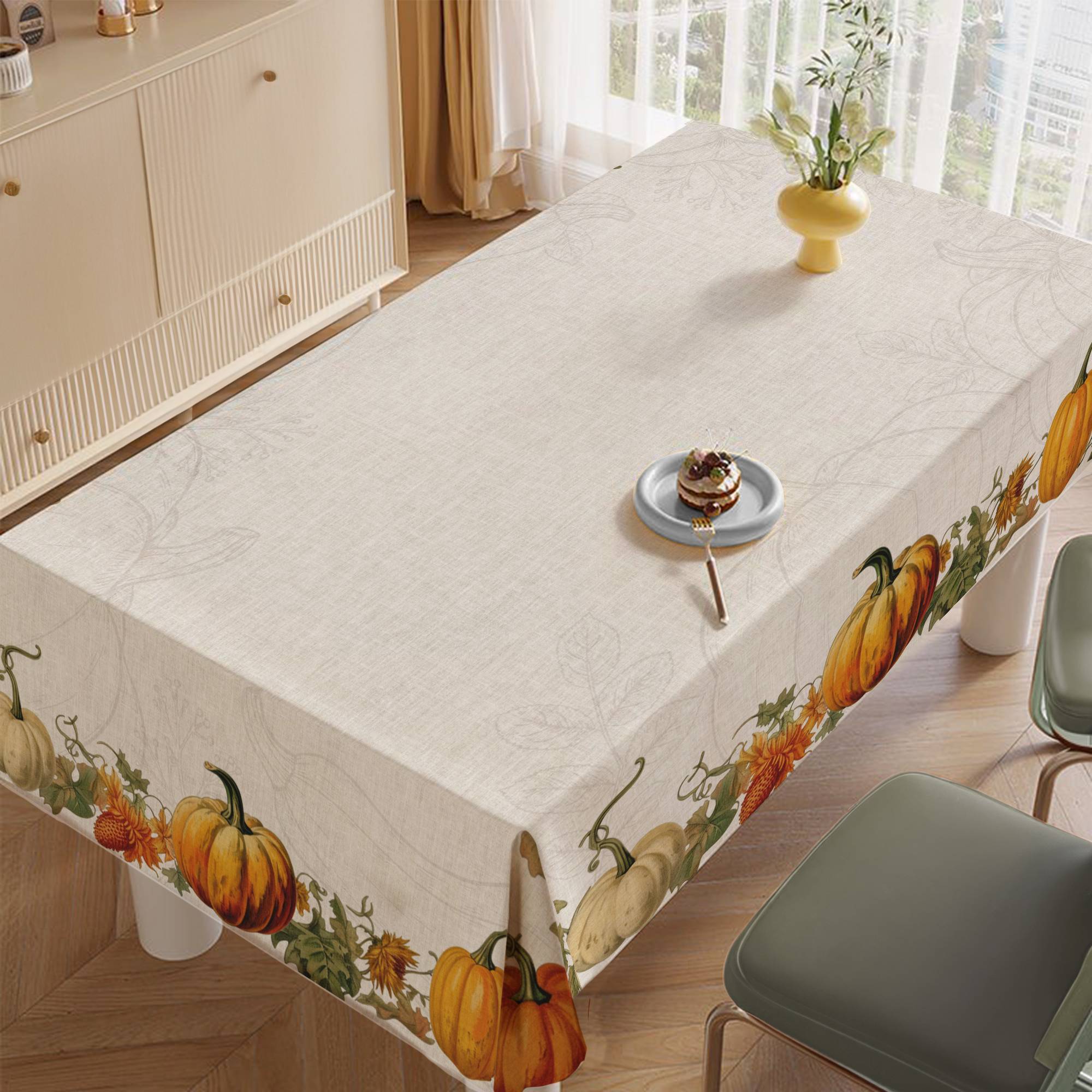 Tovaglia antimacchia Kiki Fancy Zucca 140 x 240