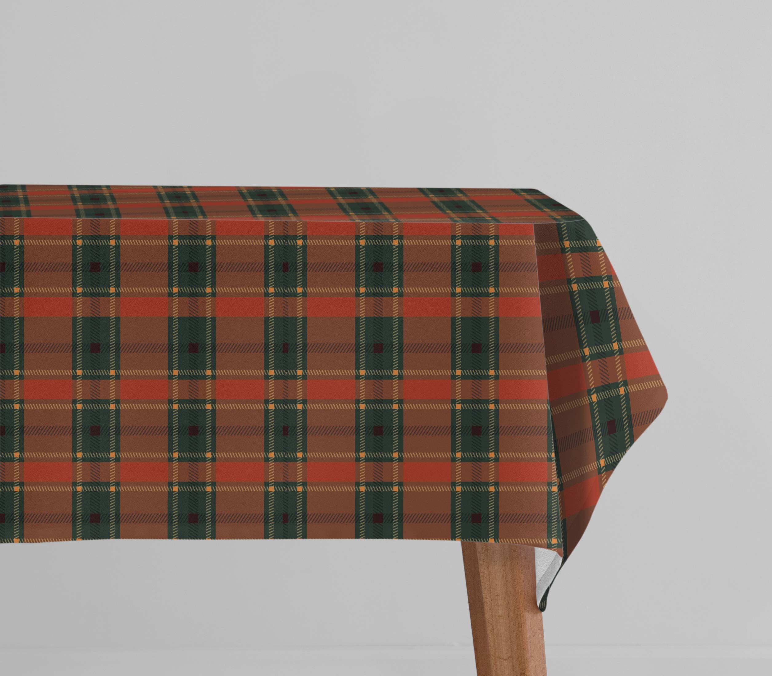 Tovaglia Antimacchia rotonda Hydro Tartan Rossa 160