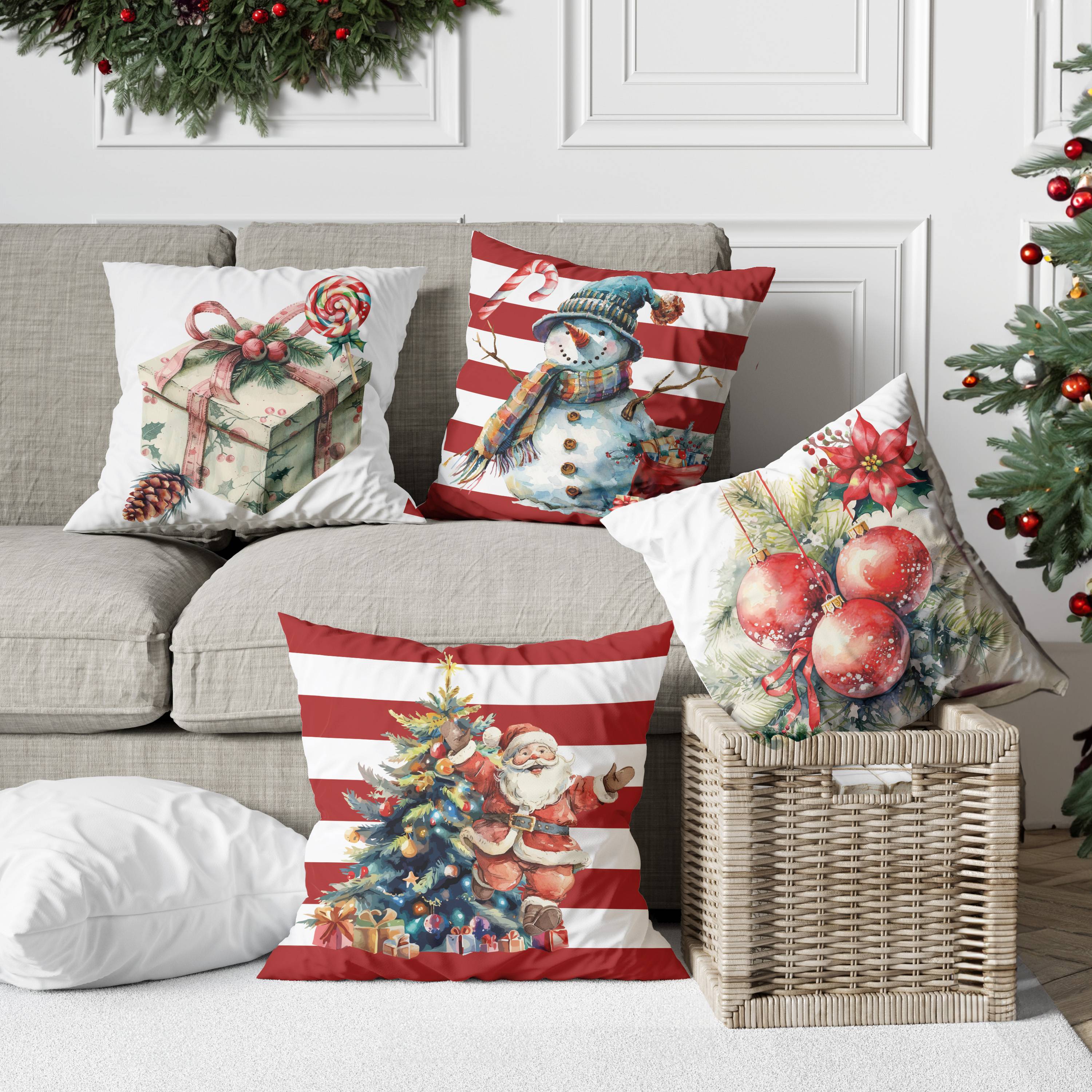 Federa cuscino Stampa digitale Drew Babbo Natale 45 x 45