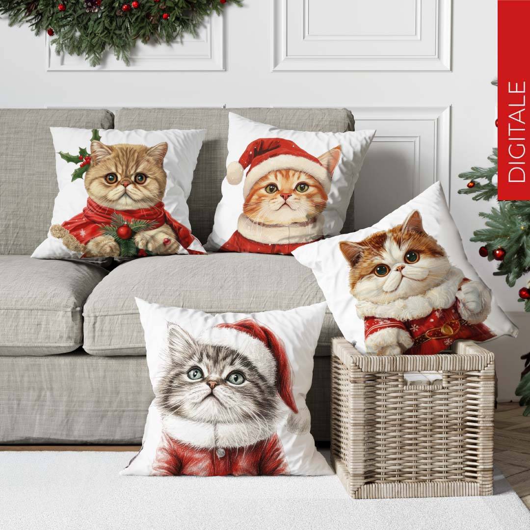 Federa cuscino Stampa digitale Finix Gatto Arancio cappello 45 x 45