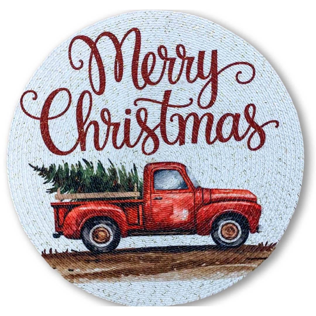 Sottopiatto Intrecciato in corda Prisma Merry Christmas Furgone 36 cm