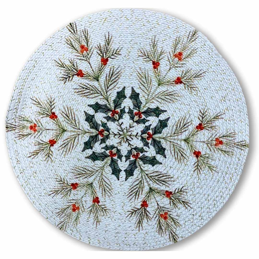 Sottopiatto Intrecciato in corda Prisma Fiocco di Neve 36 cm