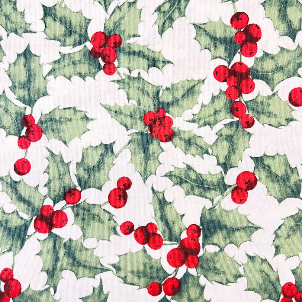 Tessuto a metro Agrifoglio e bacche