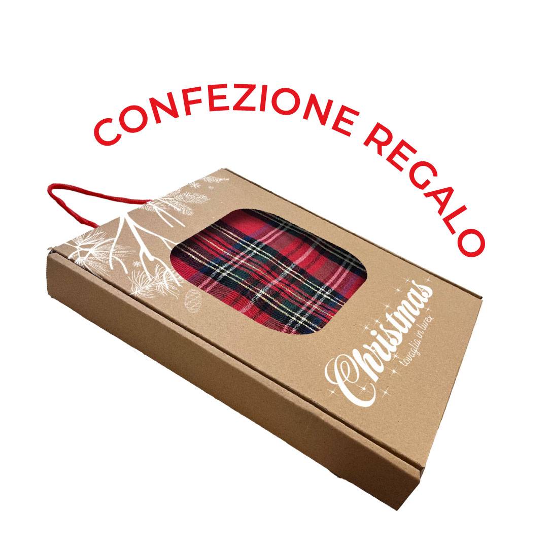 Tovaglia in scatola regalo Roy lurex Rosso 140 x 360