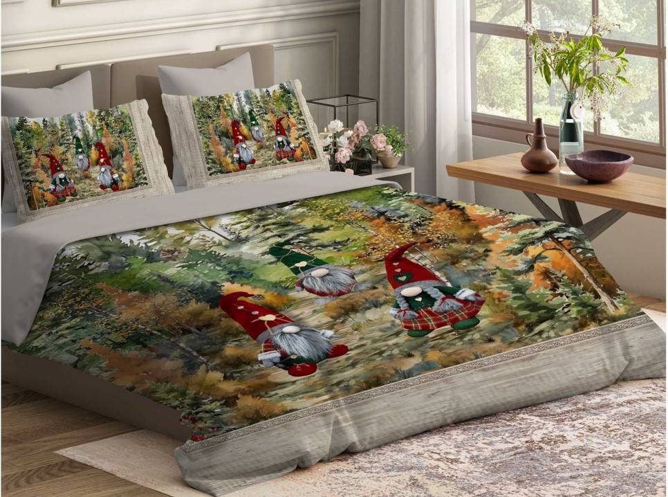  Parure Copripiumino cotone Percalle stampa digitale Elfi matrimoniale