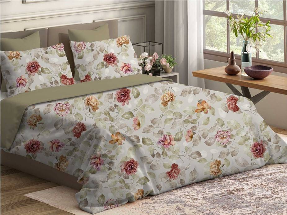  Parure Copripiumino cotone Percalle stampa digitale Floreale 