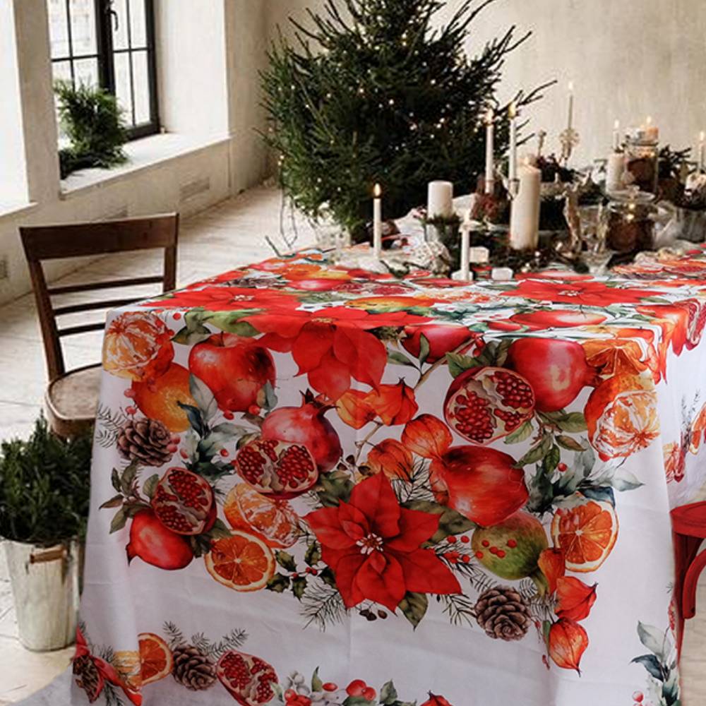 Tovaglia stampa digitale Arancia e Melograno 140 x 180