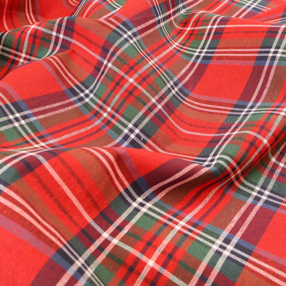 Telo arredo su misura Tinto in filo Tartan Rosso