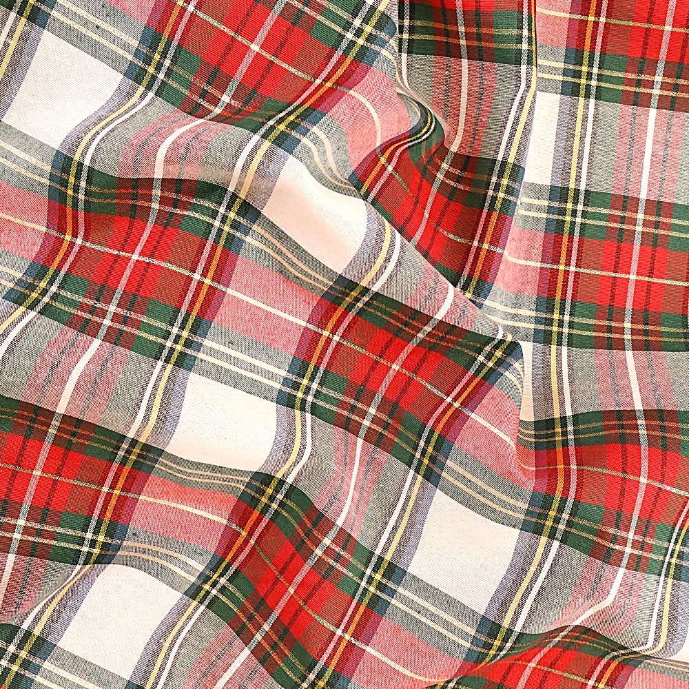 Tessuto a metro Tinto in filo Tartan Bianco H 280