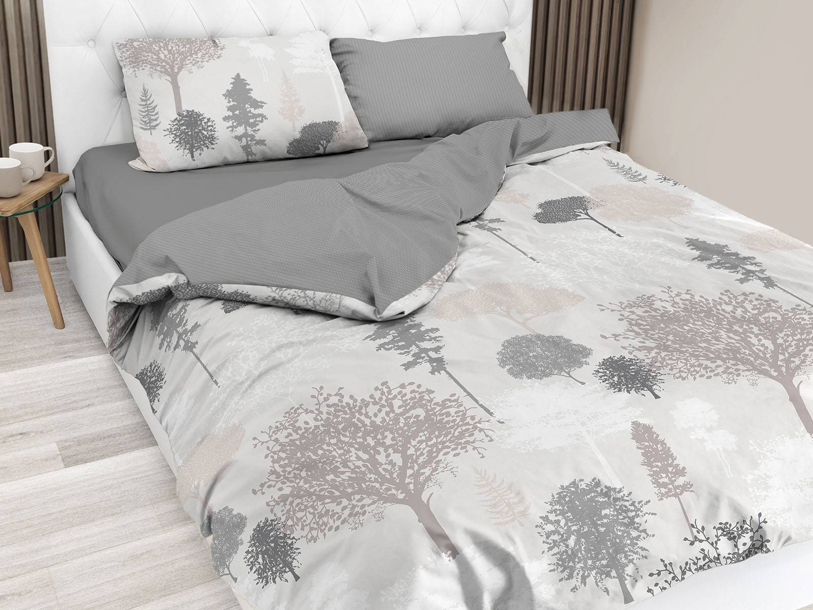 Parure copripiumino Daunex Infinity Botanique Grigio Singolo