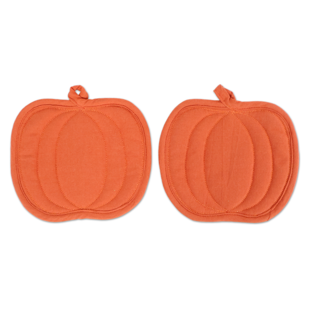 Coppia presine Sagomate Zucche Arancio 