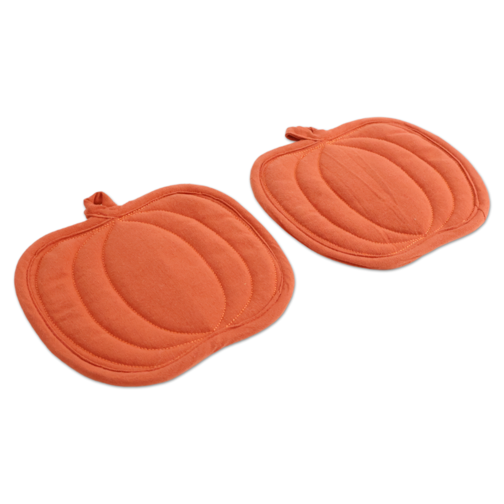 Coppia presine Sagomate Zucche Arancio 