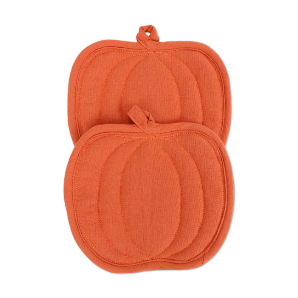 Coppia presine Sagomate Zucche Arancio 