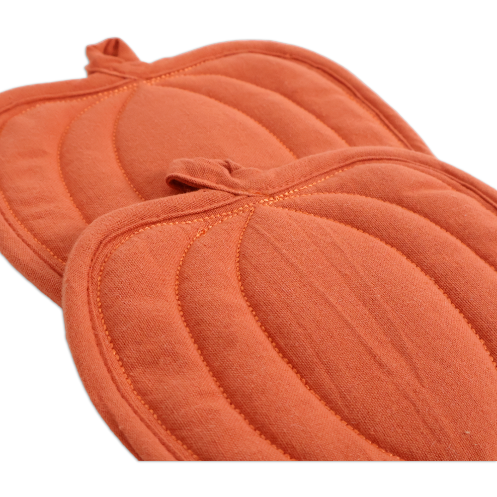 Coppia presine Sagomate Zucche Arancio 