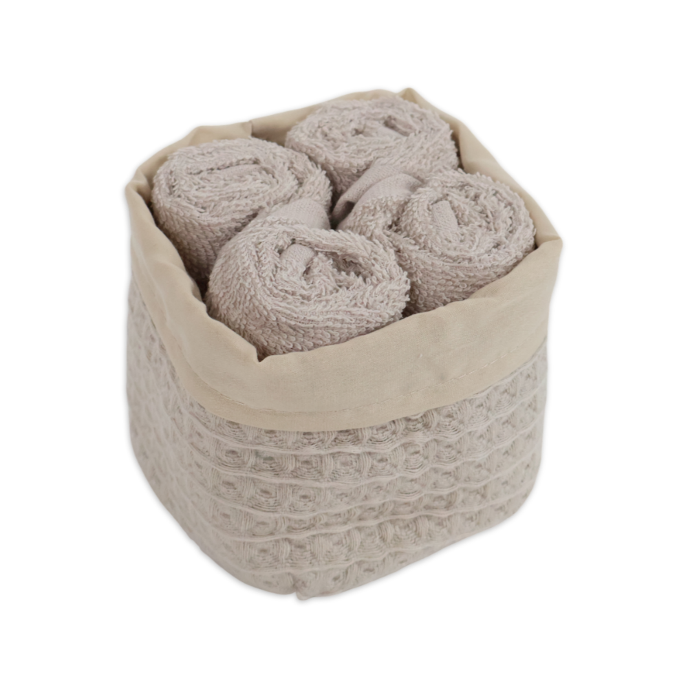 Cestino 4 Lavette Syd in Spugna Tortora