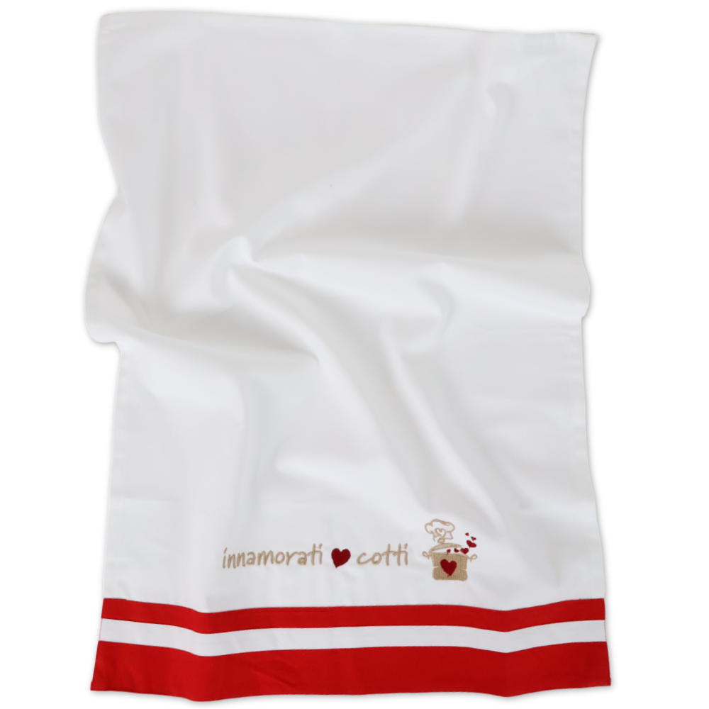 Canovaccio cotone ricamato Innamorati Cotti