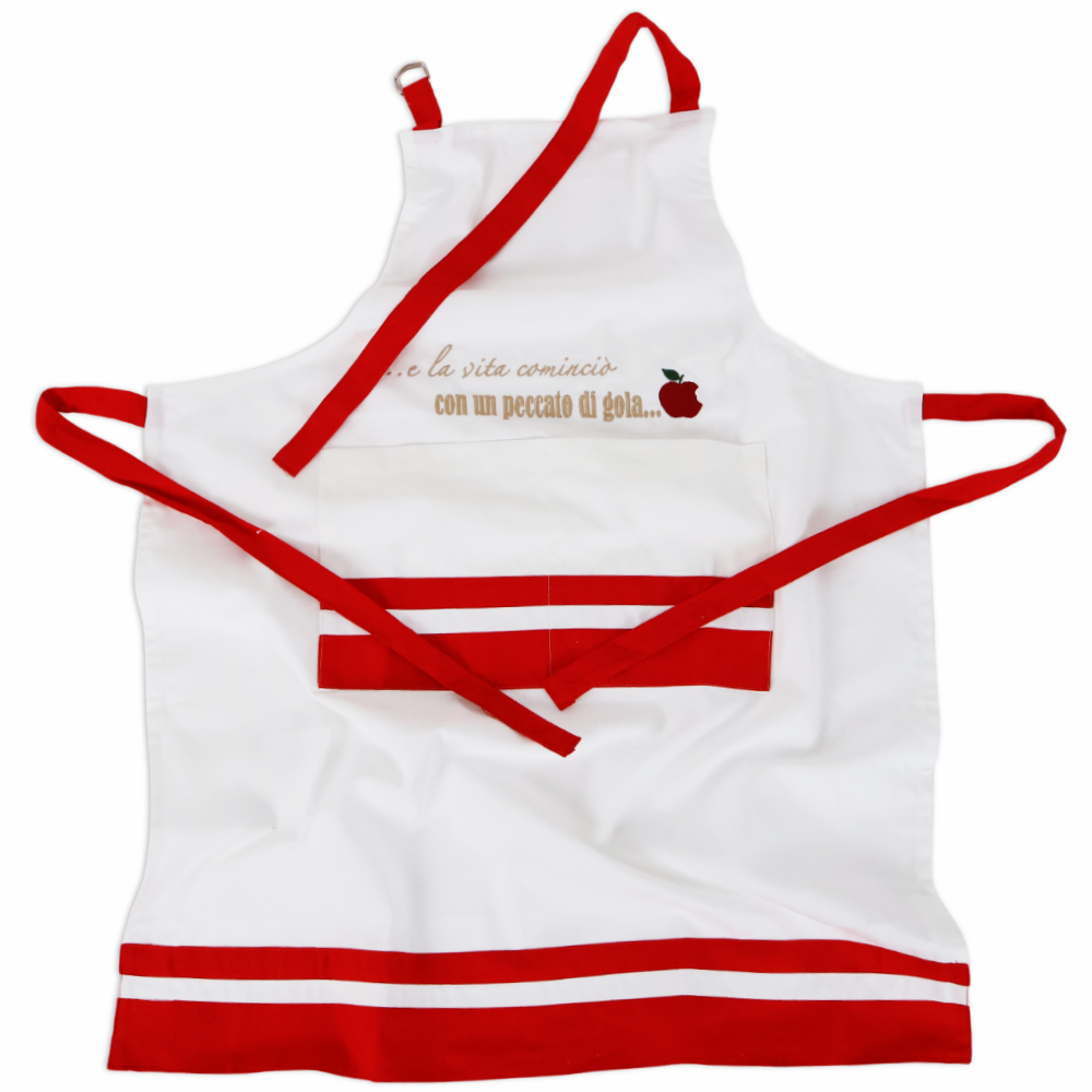 Grembiule ricamato Peccato di Gola