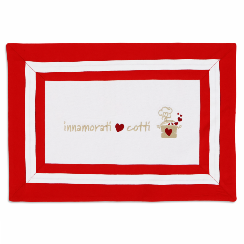 Tovaglietta Americana ricamata Innamorati Cotti