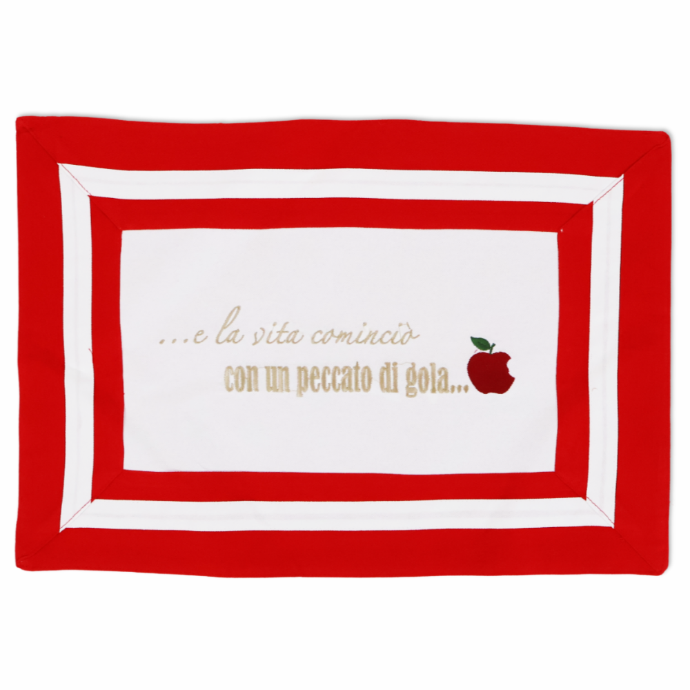 Tovaglietta Americana ricamata Peccato di Gola