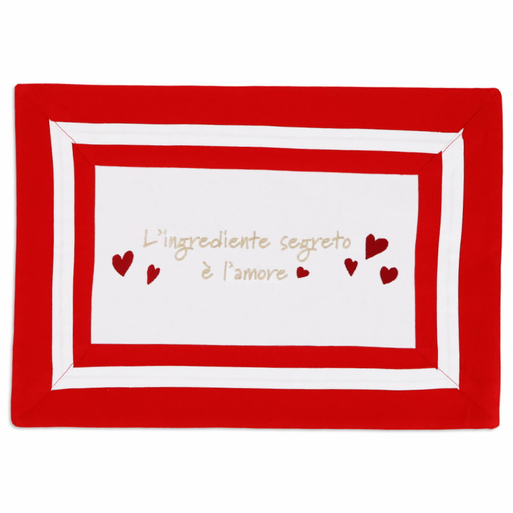 Tovaglietta Americana ricamata Ingrediente Segreto Amore