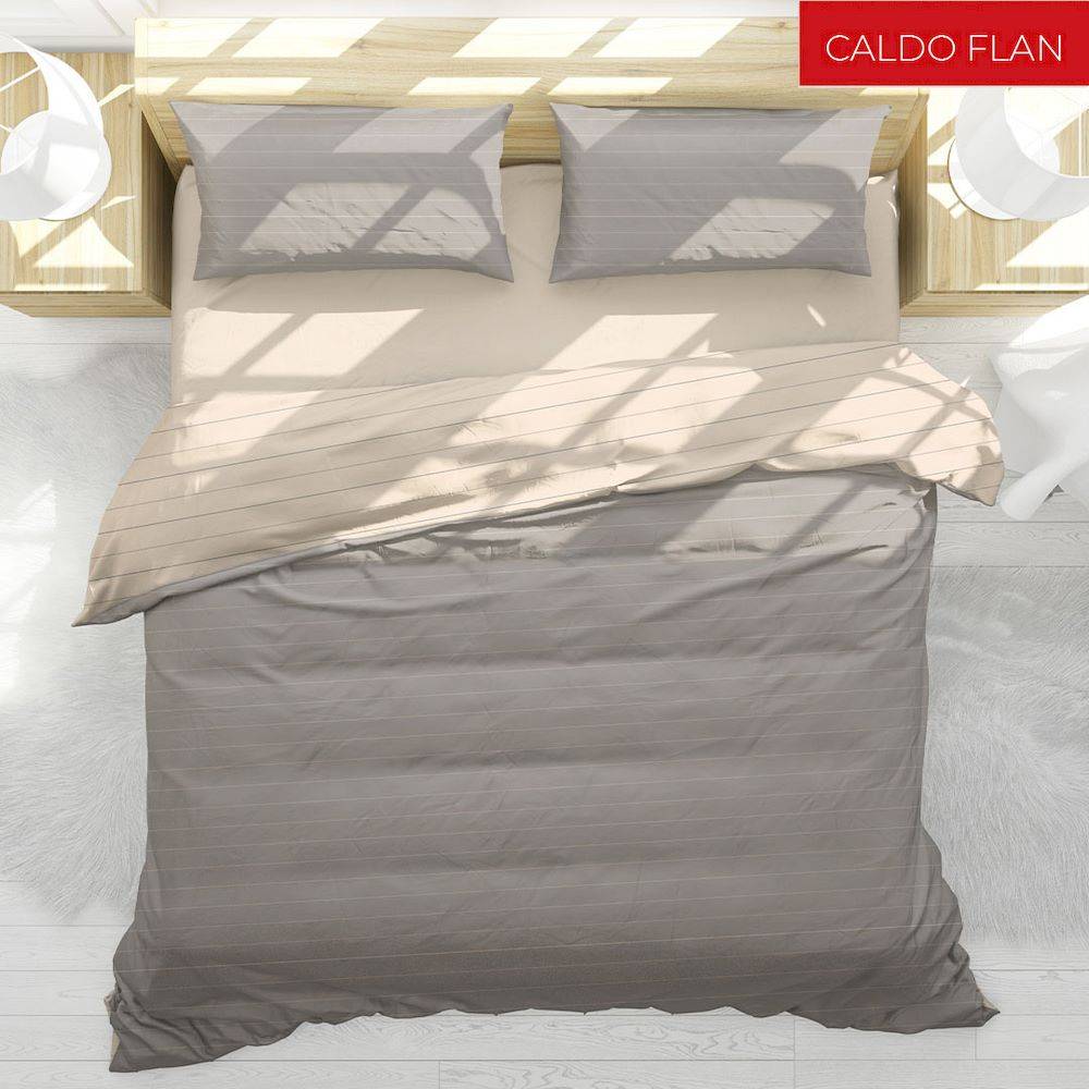 Parure copripiumino Listra tortora Flanella Matrimoniale