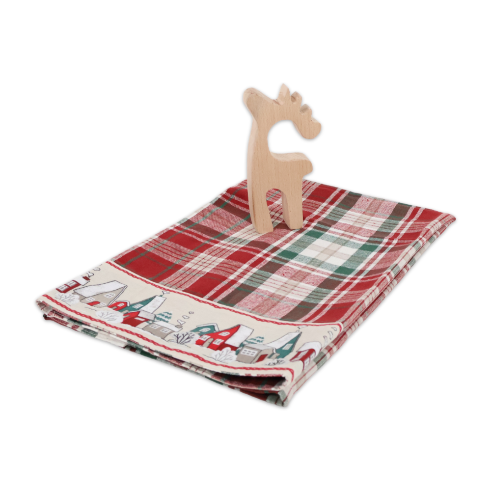 Set Canovaccio Casine + Decorazione Renna in Legno