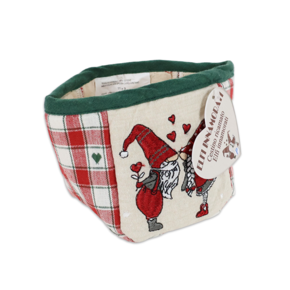 Cestino ricamato Elfi Innamorati