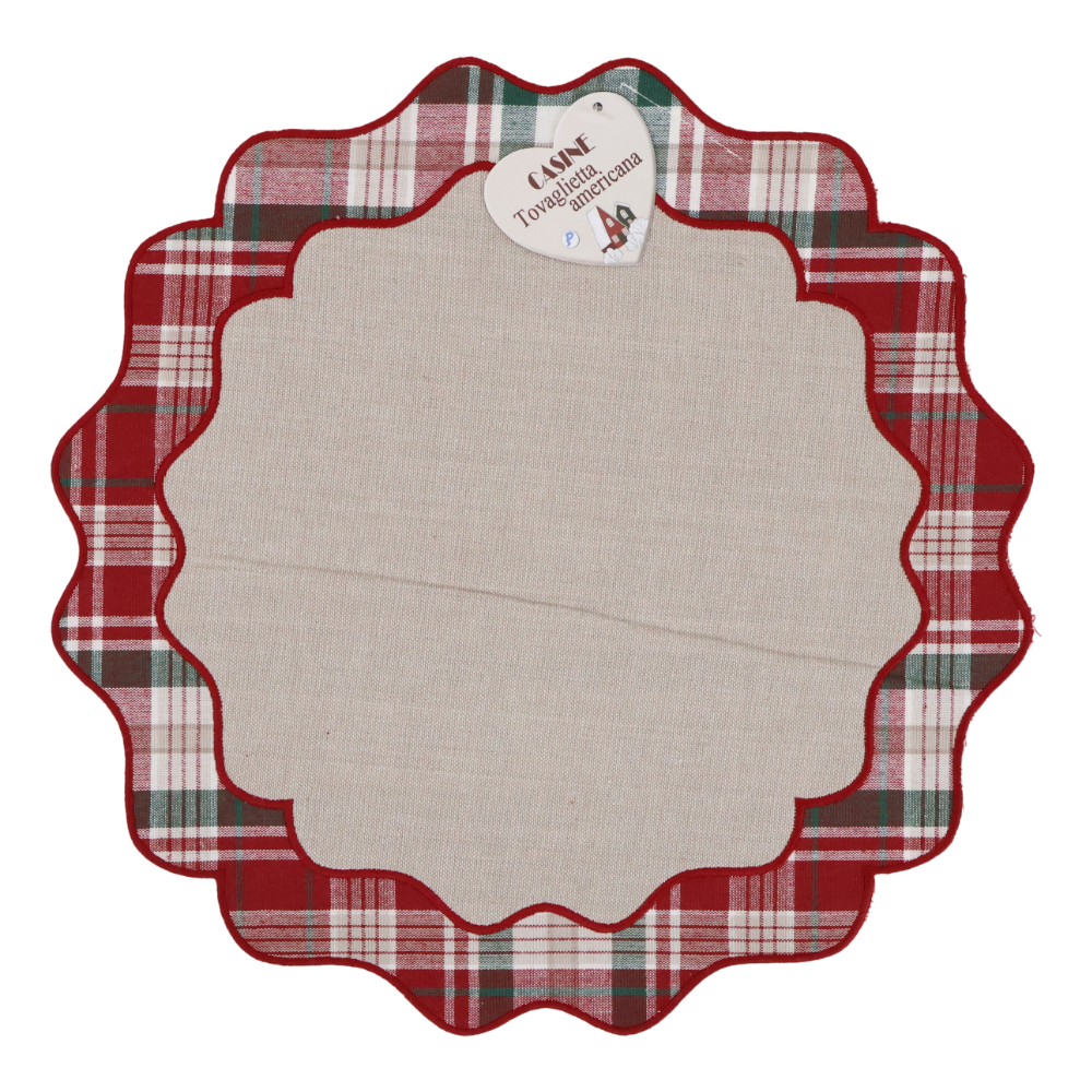 Tovaglietta Americana sagomata Bordo Tartan Casine