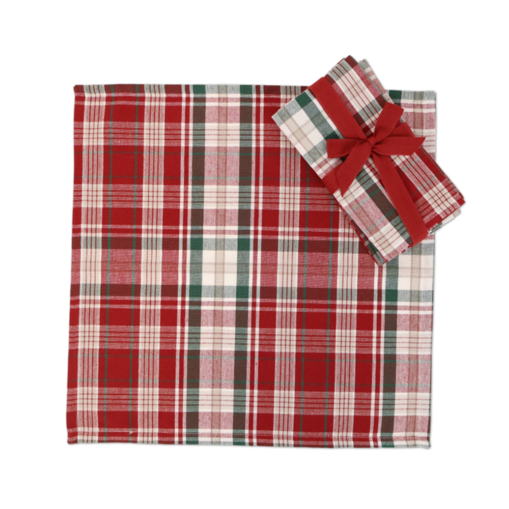 Set 4 tovaglioli Tartan Bianco