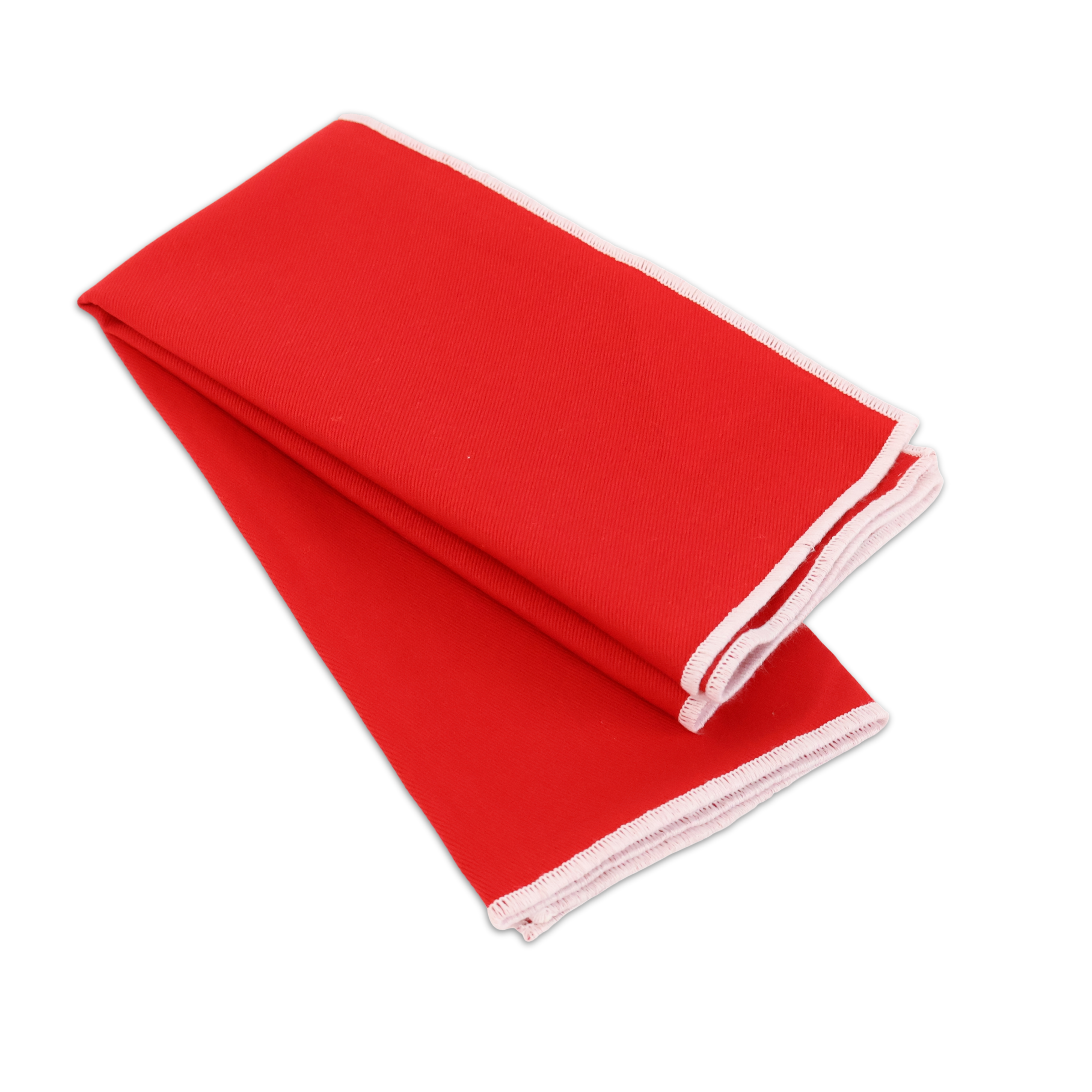 Set 2 Tovaglioli Tinta unita Rossi bordo Bianco