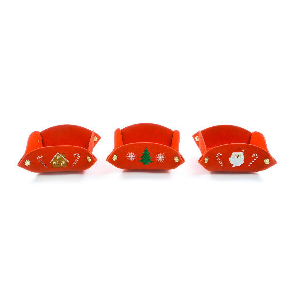 Cestino in Pannolenci ricamato Casetta Pan di zenzero