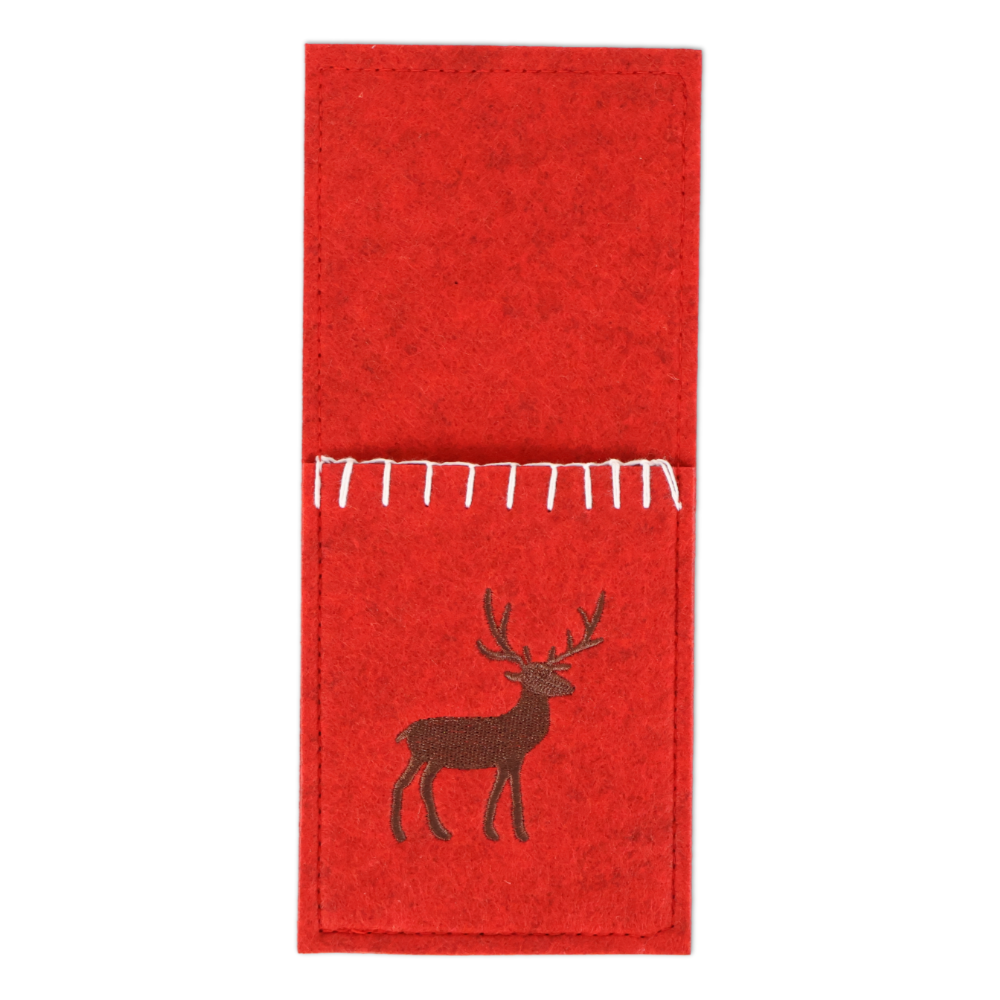 Portaposate in Pannolenci ricamato Renna