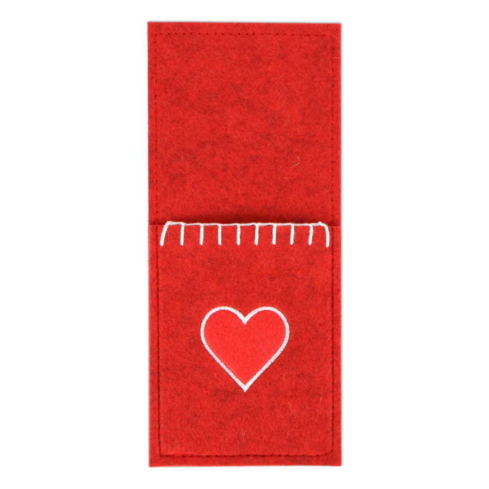 Portaposate in Pannolenci ricamato Cuore