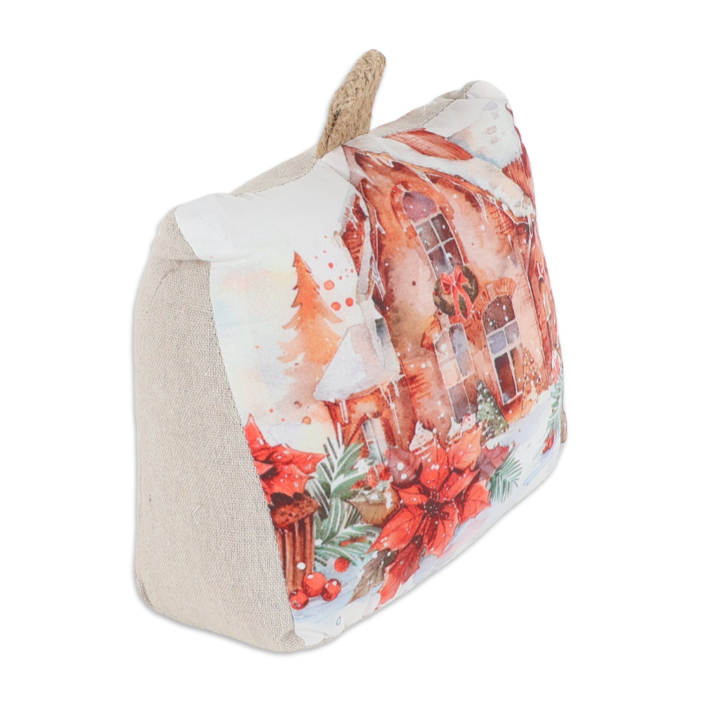 Fermaporta a sacco Natalizio Casetta Innevata