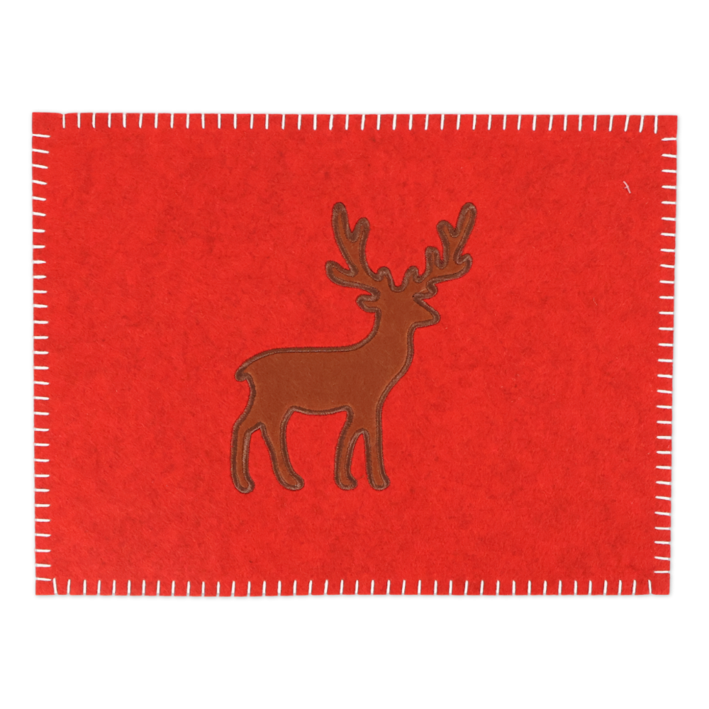 Tovaglietta in Pannolenci ricamato Renna