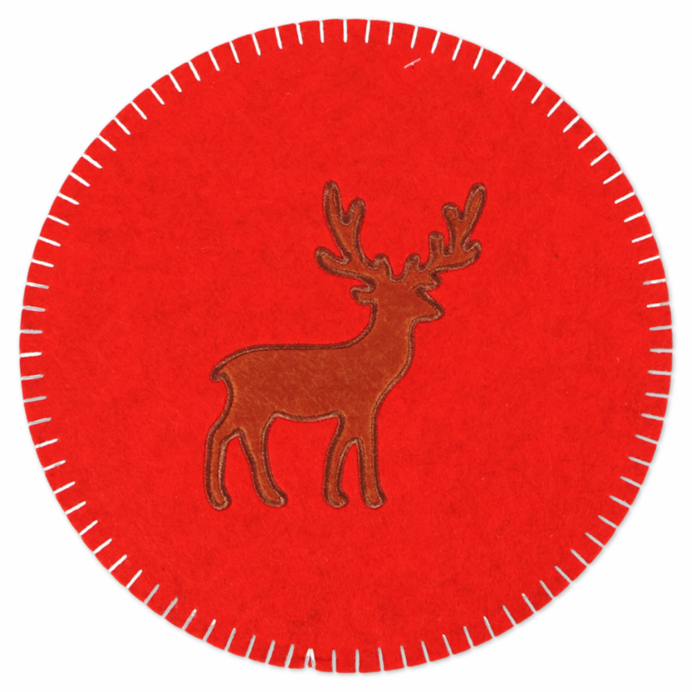 Sottopiatto in Pannolenci ricamato Renna