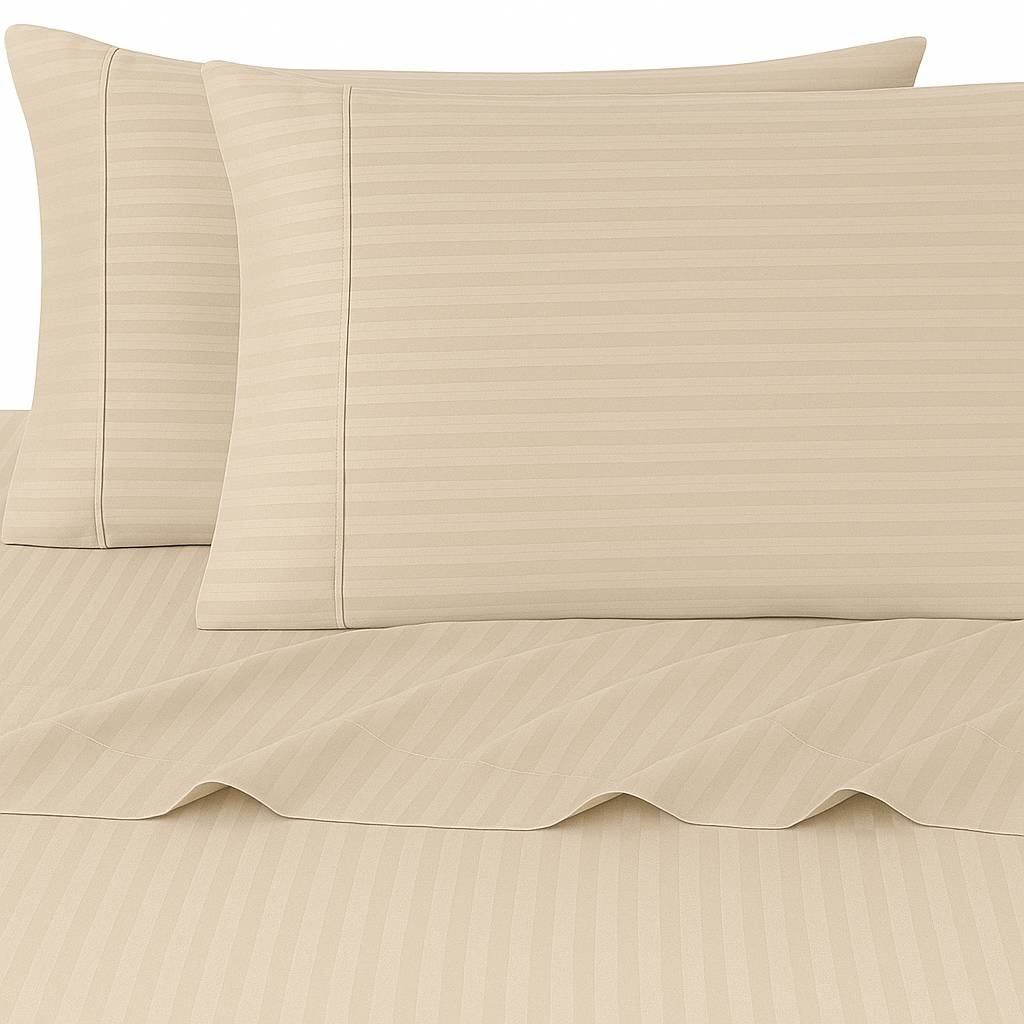 Completo Lenzuola Luxea effetto raso no stiro Beige Singolo