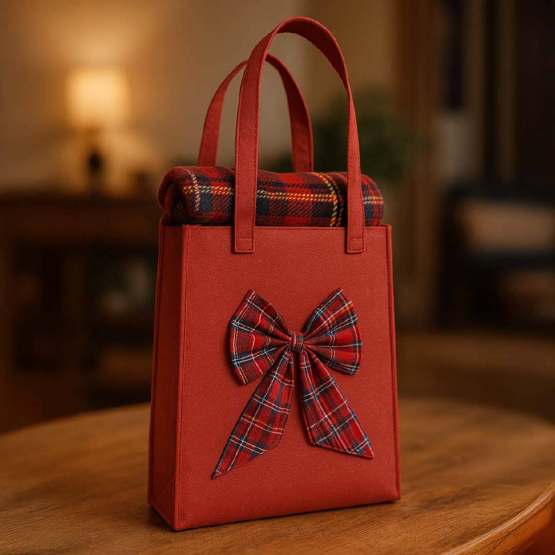 Borsa in Feltro + Plaid Spotti 120 x 150
