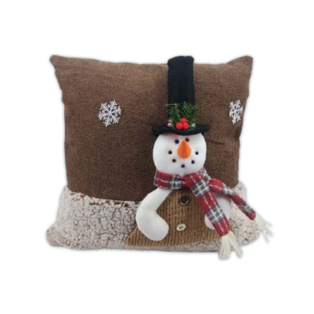 Cuscino Imbottito con applicazioni Pupazzo Penzolo fondo Brown 45 x 45