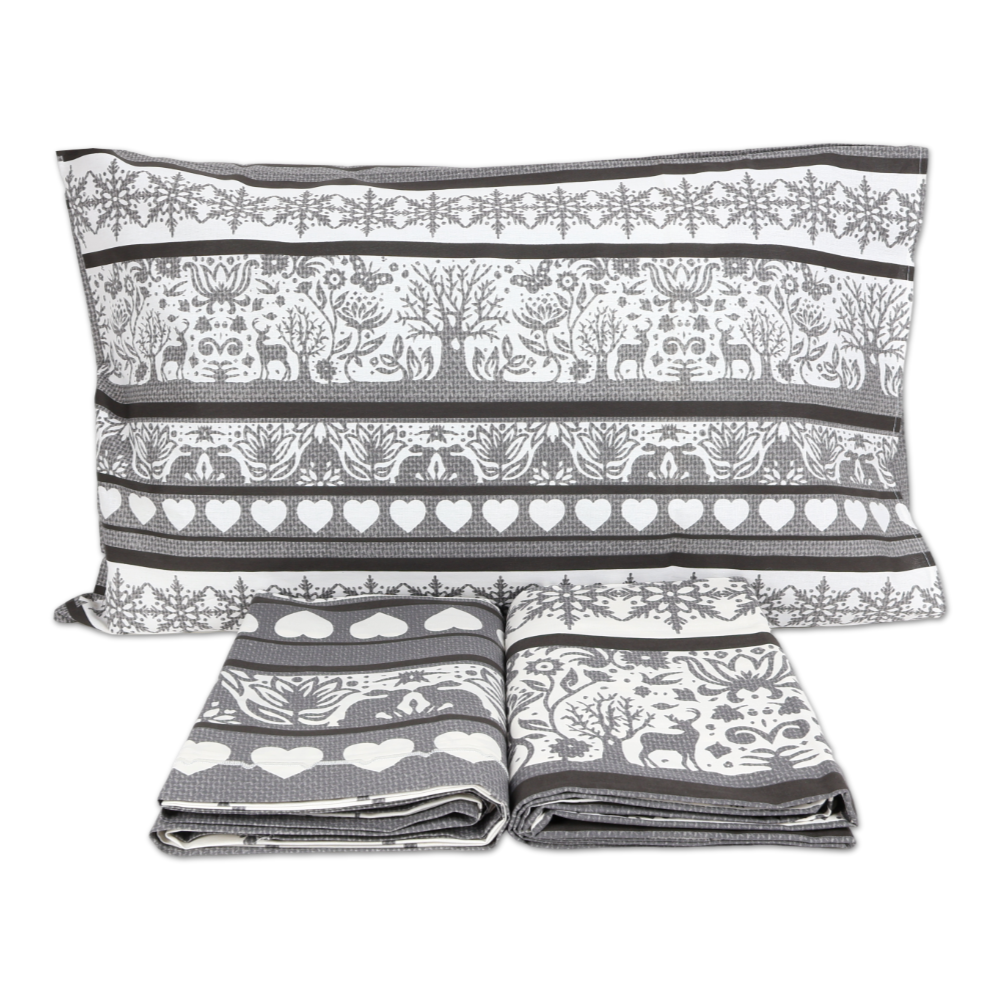 Completo Lenzuola New Tirolo Grigio Matrimoniale