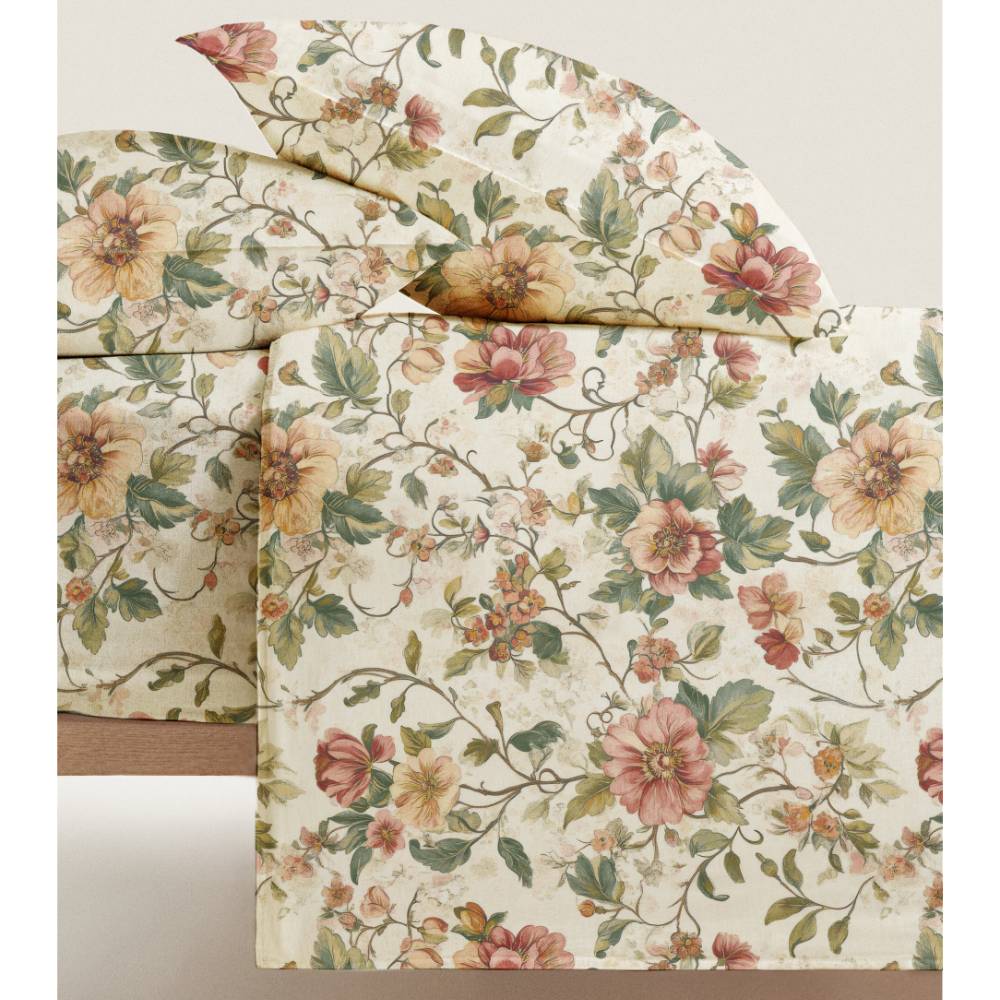 Completo Lenzuola Percallino stampato Kajal Piazza e mezzo