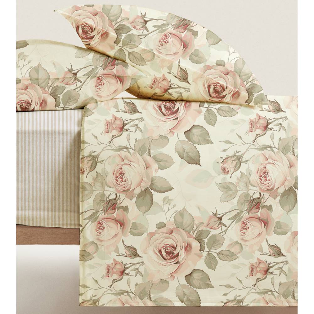 Completo Lenzuola Percallino stampato Bloom Piazza e mezzo